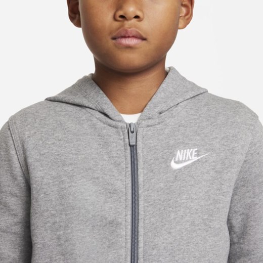 Dzianinowa bluza z kapturem i zamkiem na całej długości dla dużych dzieci Nike L Nike poland