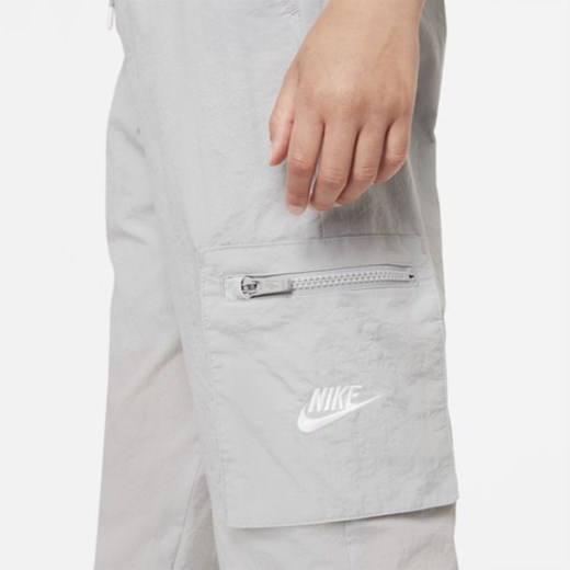 Bojówki z tkaniny dla dużych dzieci (dziewcząt) Nike Sportswear - Szary Nike S Nike poland