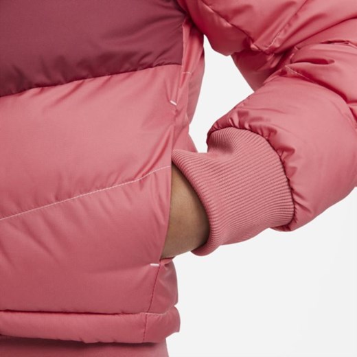 Kurtka z kapturem i syntetycznym wypełnieniem dla dużych dzieci (dziewcząt) Nike Nike XS Nike poland