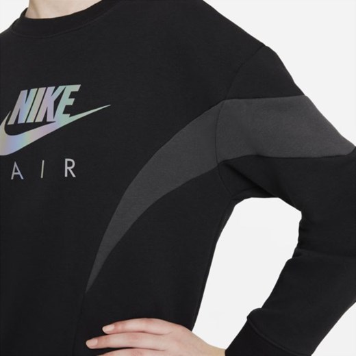 Bluza dresowa z dzianiny dla dużych dzieci (dziewcząt) Nike Air - Czerń Nike M Nike poland okazja