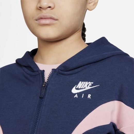 Bluza z kapturem i zamkiem na całej długości dla dużych dzieci (dziewcząt) Nike Nike S Nike poland