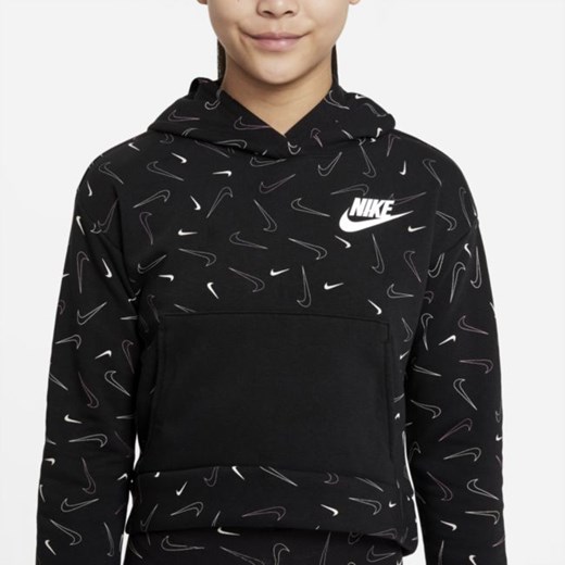 Dzianinowa bluza z kapturem i nadrukiem dla dużych dzieci (dziewcząt) Nike Nike M Nike poland