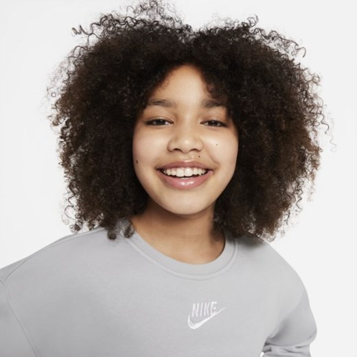 Bluza dresowa dla dużych dzieci (dziewcząt) Nike Sportswear Club Fleece - Szary Nike XL Nike poland