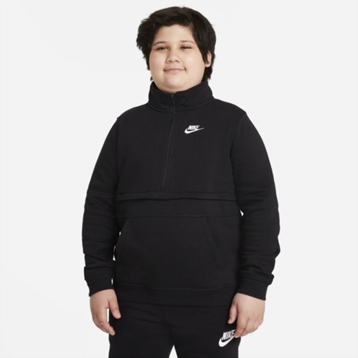 Koszulka z zamkiem 1/2 dla dużych dzieci (chłopców) Nike Sportswear Club Nike L+ Nike poland