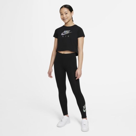 Krótki T-shirt dla dużych dzieci (dziewcząt) Nike Sportswear - Czerń Nike XL Nike poland