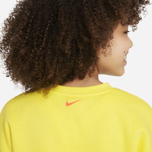 Bluza dresowa do tańca dla dużych dzieci (dziewcząt) Nike Sportswear - Żółć Nike L Nike poland