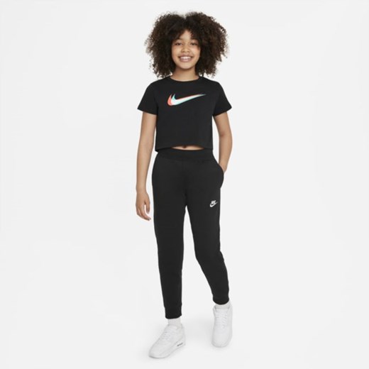Krótki T-shirt do tańca dla dużych dzieci (dziewcząt) Nike Sportswear - Czerń Nike XL Nike poland