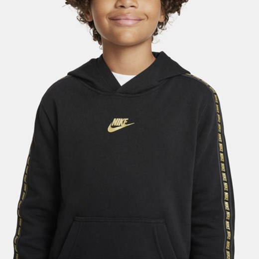 Dzianinowa bluza z kapturem dla dużych dzieci (chłopców) Nike Sportswear - Czerń Nike M Nike poland