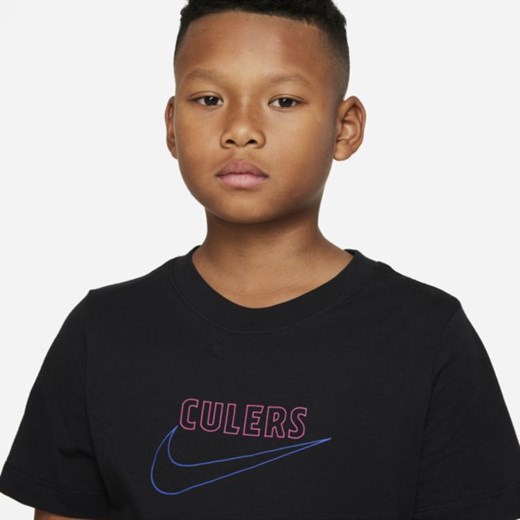 T-shirt piłkarski dla dużych dzieci FC Barcelona - Czerń Nike L Nike poland