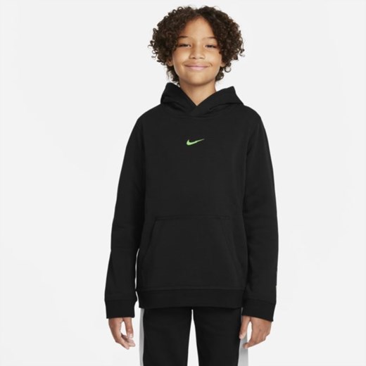 Dzianinowa bluza z kapturem dla dużych dzieci (chłopców) Nike Sportswear - Czerń Nike XL Nike poland