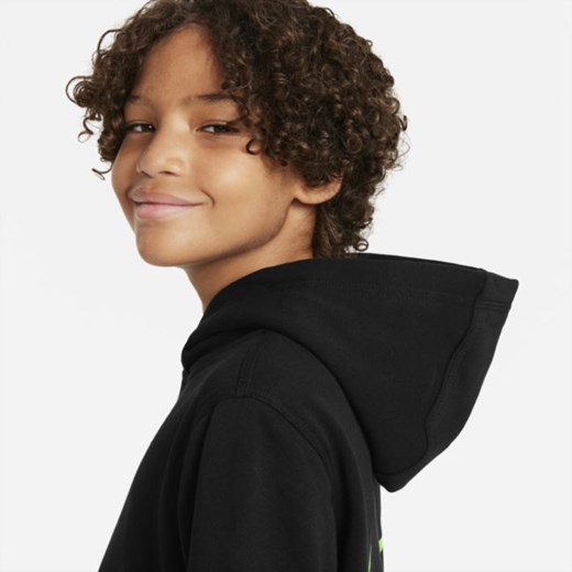 Dzianinowa bluza z kapturem dla dużych dzieci (chłopców) Nike Sportswear - Czerń Nike S Nike poland
