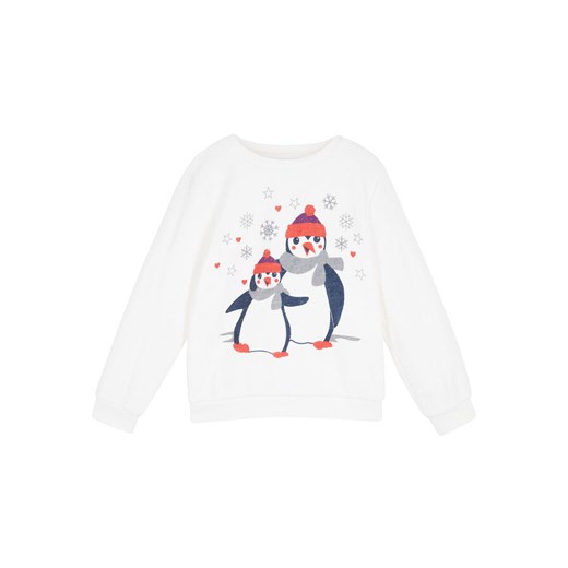 Ciepła bluza dziewczęca z polaru z bożonarodzeniowym motywem | bonprix 152/158 bonprix