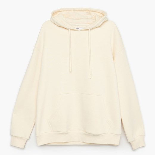 Cropp - Bluza z kapturem - Kremowy Cropp S Cropp