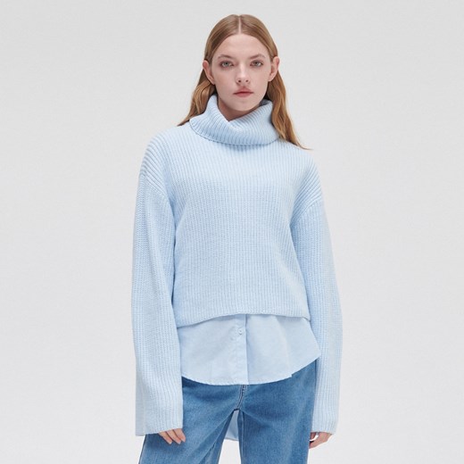 Cropp - Sweter z golfem - Niebieski Cropp XS Cropp