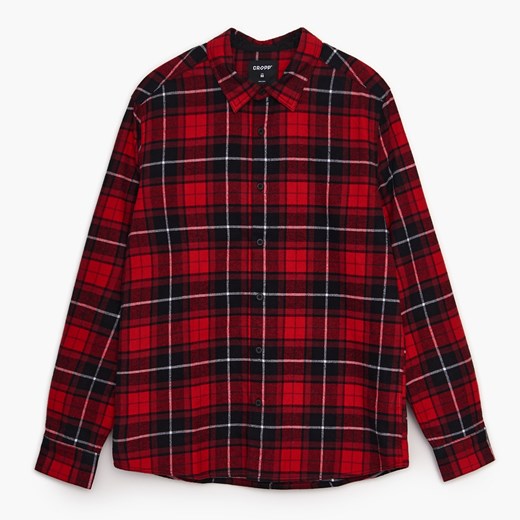 Cropp - Flanelowa koszula w kratę - Czerwony Cropp XS Cropp