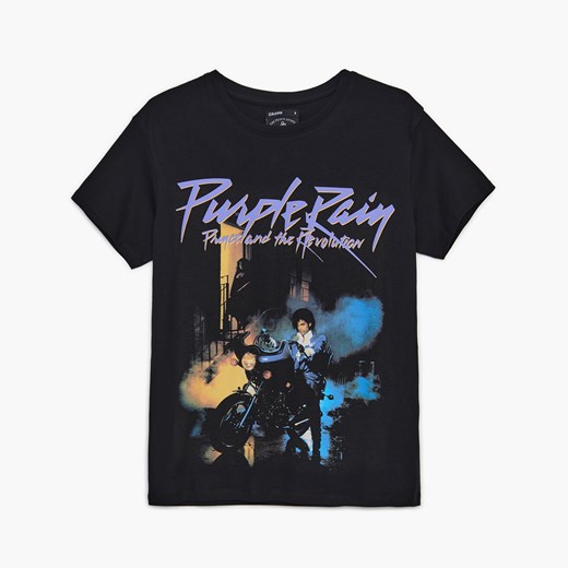 Cropp - Koszulka z nadrukiem Purple Rain - Czarny Cropp L Cropp