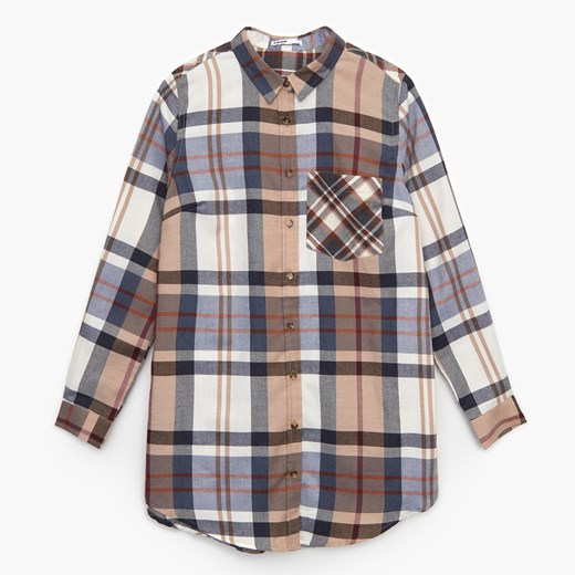 Cropp - Koszula w kratę - Beżowy Cropp XL Cropp