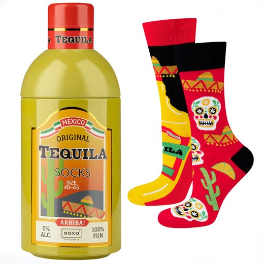 Skarpetki męskie kolorowe SOXO GOOD STUFF Tequila w butelce śmieszne bawełniane ze sklepu Sklep SOXO w kategorii Skarpetki męskie - zdjęcie 126498561