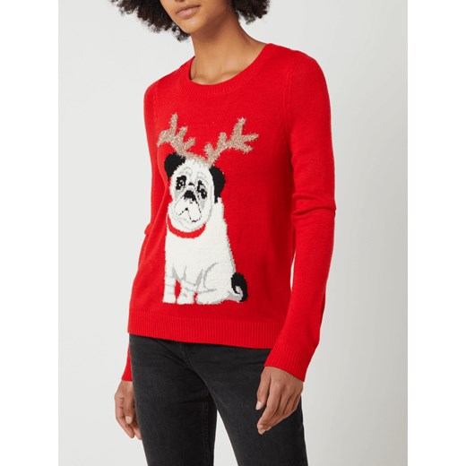 Sweter ze świątecznym motywem model ‘Christmas Dog’ Vero Moda L Peek&Cloppenburg 