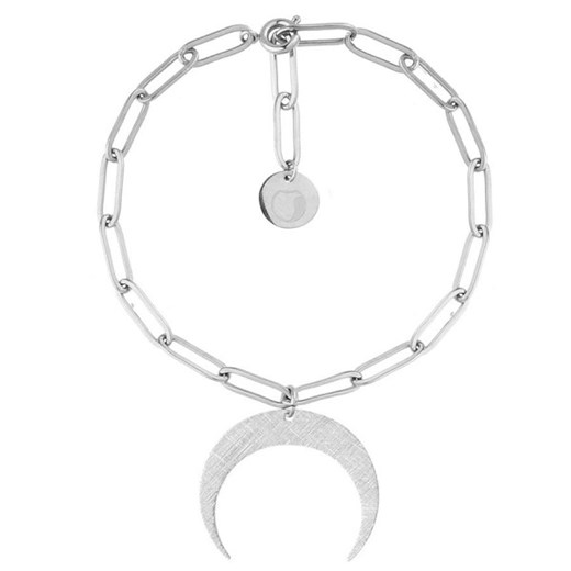 Bransoletka łańcuch srebrny księżyc ze stali szlachetnej ze sklepu manoki.pl w kategorii Bransoletki - zdjęcie 126521323