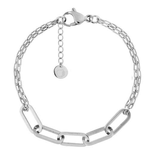Srebrna bransoletka z modnym łańcuchem ze stali szlachetnej ze sklepu manoki.pl w kategorii Bransoletki - zdjęcie 126522243