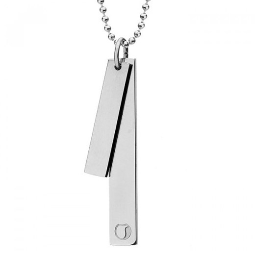 Srebrny naszyjnik SIMPLE z dwóch blaszek na kulkowym łańcuszku ze sklepu manoki.pl w kategorii Naszyjniki - zdjęcie 126522273