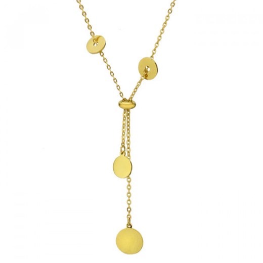 Złoty naszyjnik damski z łańcuszka, z okrągłymi ozdobami ze sklepu manoki.pl w kategorii Naszyjniki - zdjęcie 126522440