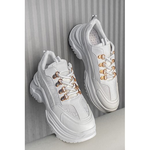 Buty sportowe damskie białe IVET sznurowane 