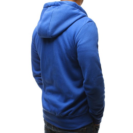 Bluza męska z kapturem rozpinana niebieska BX2393 Dstreet XXL DSTREET