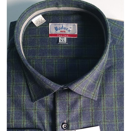 Bodara koszula z delikatnej flaneli w zielono-granatową kratę Bodara XL wyprzedaż ATELIER-ONLINE