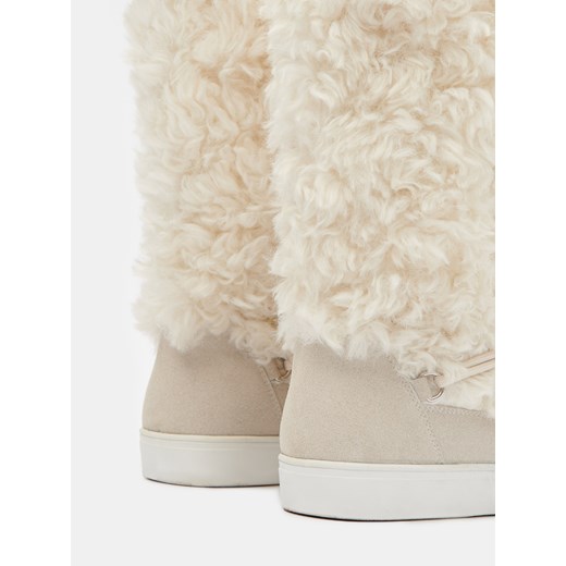 Śniegowce damskie Mohito beżowe bez zapięcia płaskie 