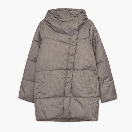 Cropp - Pikowana kurtka puffer z kapturem - Jasny szary Cropp S Cropp