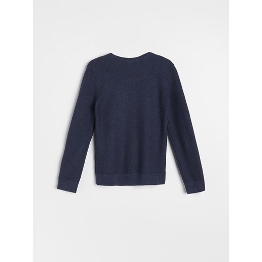 Reserved - Bawełniany sweter z imitacją kieszeni - Granatowy Reserved 152 Reserved