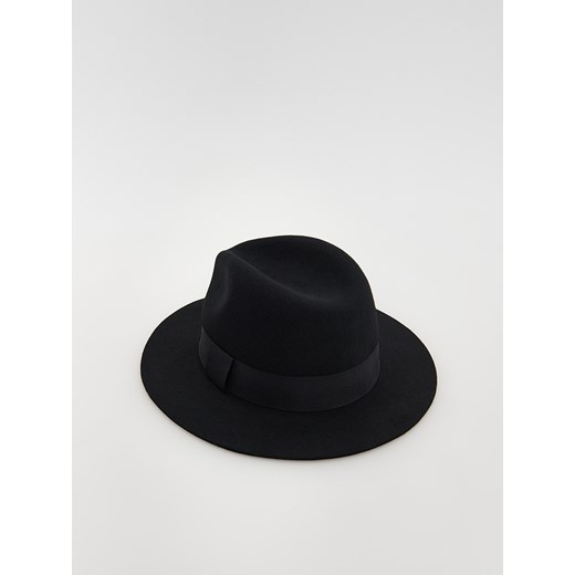 Reserved - Wełniany kapelusz fedora - Czarny Reserved S Reserved