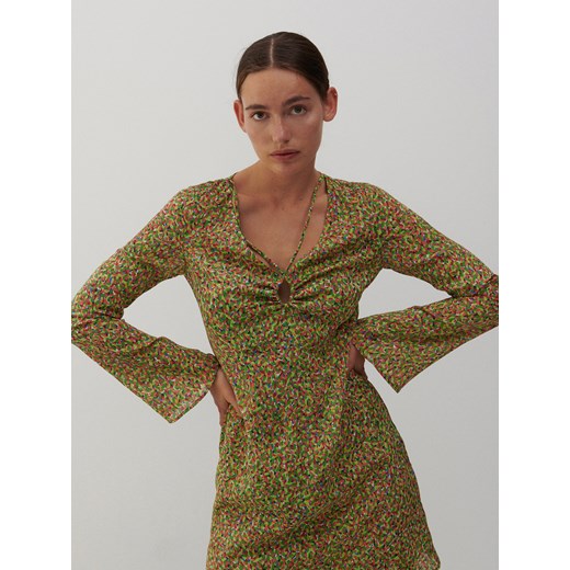 Reserved - Sukienka z żakardowej tkaniny - Wielobarwny Reserved 40 promocyjna cena Reserved