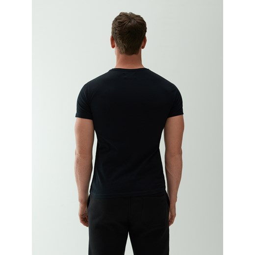 Reserved - Melanżowa koszulka basic - Czarny Reserved XXL Reserved