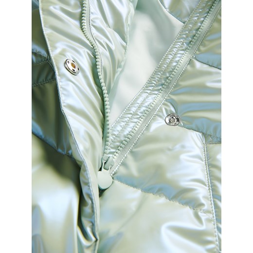 Reserved - Pikowana kurtka z metalicznym wykończeniem - Turkusowy Reserved 92 okazja Reserved