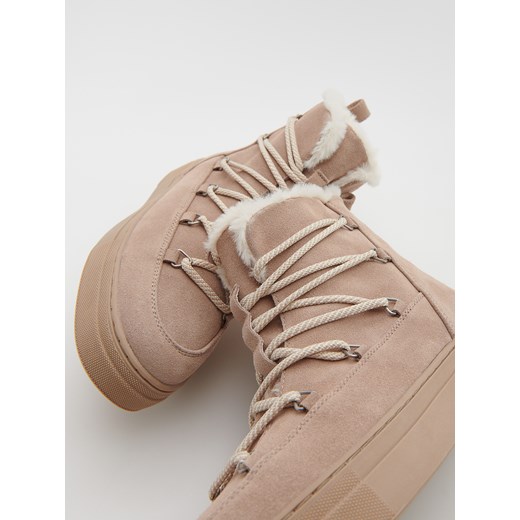 Reserved - Skórzane botki - Beżowy Reserved 36 Reserved