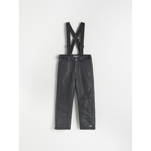 Reserved - Ocieplane spodnie z szelkami - Czarny Reserved 152 Reserved