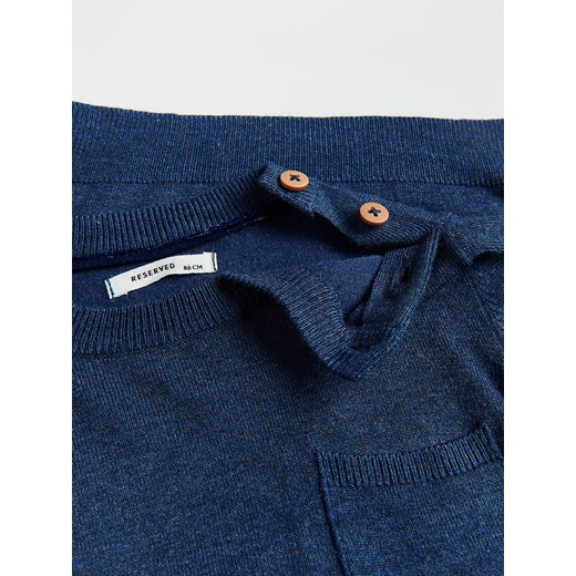 Reserved - Melanżowy sweter z kieszonką - Granatowy Reserved 110 Reserved