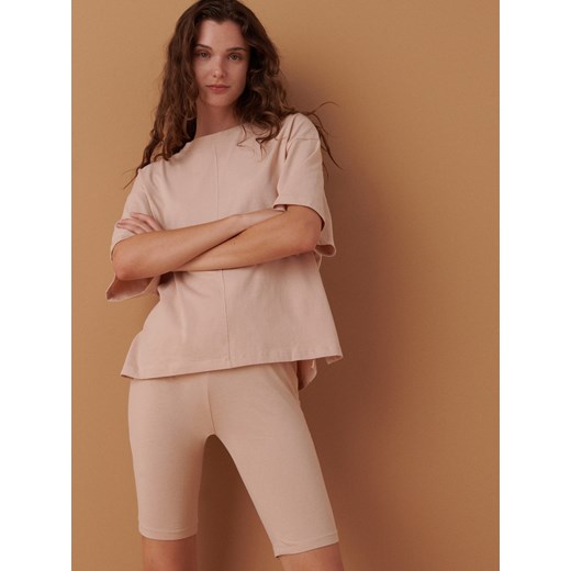 Reserved - Dwuczęściowa piżama z bawełny organicznej - Kremowy Reserved M Reserved