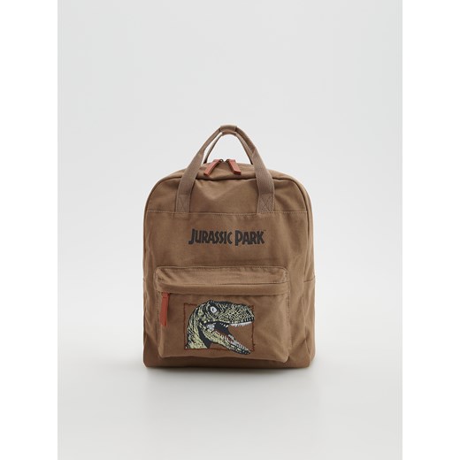 Reserved - Płócienny plecak Jurassic Park - Beżowy Reserved ONE SIZE okazja Reserved