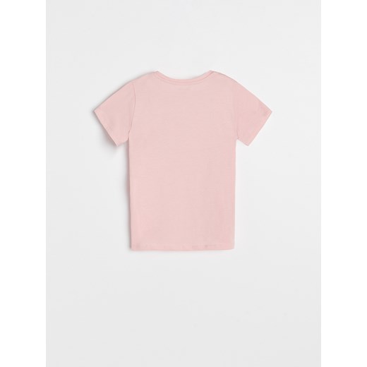Reserved - T-shirt z kieszonką - Różowy Reserved 164 okazja Reserved