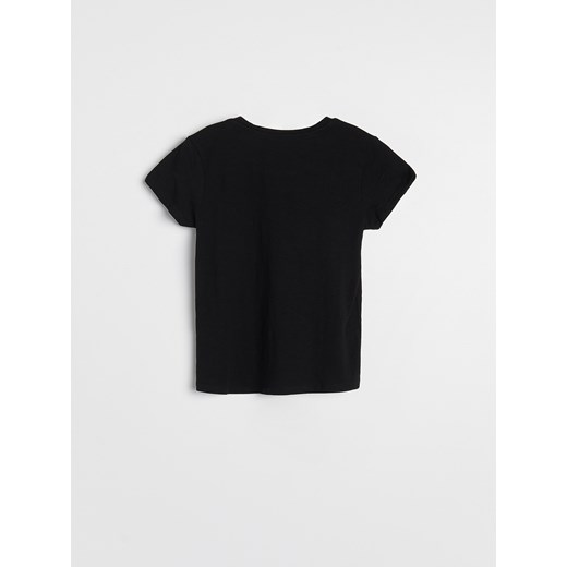 Reserved - Bawełniany t-shirt z kieszonką - Czarny Reserved 152 Reserved