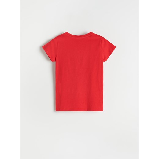 Reserved - T-shirt z napisem - Czerwony Reserved 128 Reserved