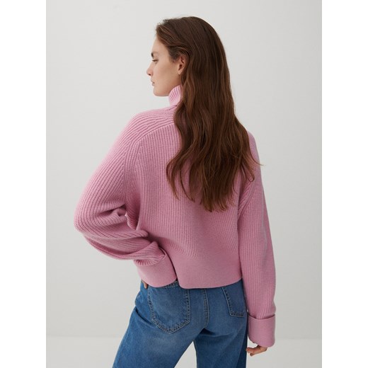 Reserved - Sweter z prążkowanej dzianiny - Różowy Reserved L Reserved