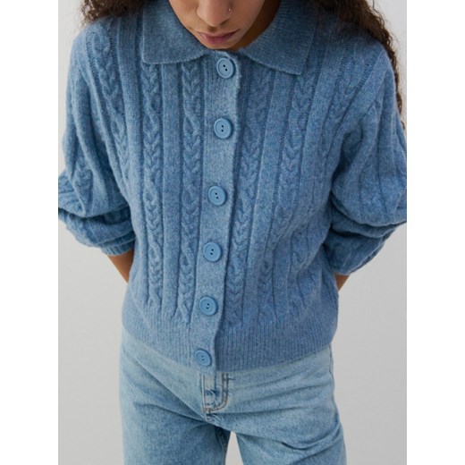 Reserved - Dzianinowy sweter - Niebieski Reserved L Reserved