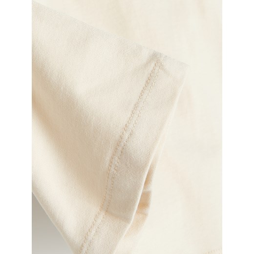 Reserved - Bluzka z bawełny organicznej - Kremowy Reserved M Reserved