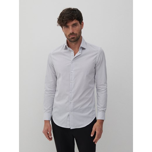 Reserved - Koszula slim fit z drobnym wzorem - Biały Reserved S Reserved