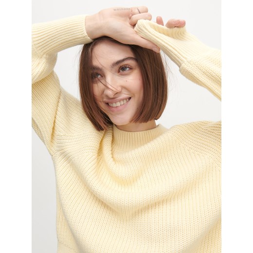 Reserved - Sweter z wyraźnym splotem - Żółty Reserved S Reserved